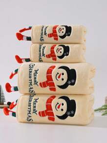 1pc/2pcs Christmas Snowman, Reindeer, Santa Claus Design Super Soft Coral Fleece Bath Towel, Quick Dry, Non-Shedding, Sauna Towel, High Absorbency, Lightweight, Guest Towel, Bathroom Decor, Advent Gift, Christmas Best Gift. Towel Size: 34*75cm, Bath Towel Size: 70*140cm Shower Towels For Beauty Salon, Hotel Sports,Home Essentials, Towel, Skin Care