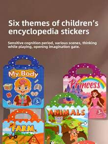 1pc Reusable DIY Sticker Book For Kids, Multi-Scene & Multi-Theme Bubble Stickers, Creative Jelly Stickers, Portable Quiet Busy Stick Sticker Book, Children Sticker Toy Gift - Multicolor - View 9