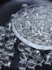 Transparent Glass Round Beads, Icy Clear Glass Beads For DIY Jewelry, Bracelets, Necklaces, Garment Weaving-25pcs