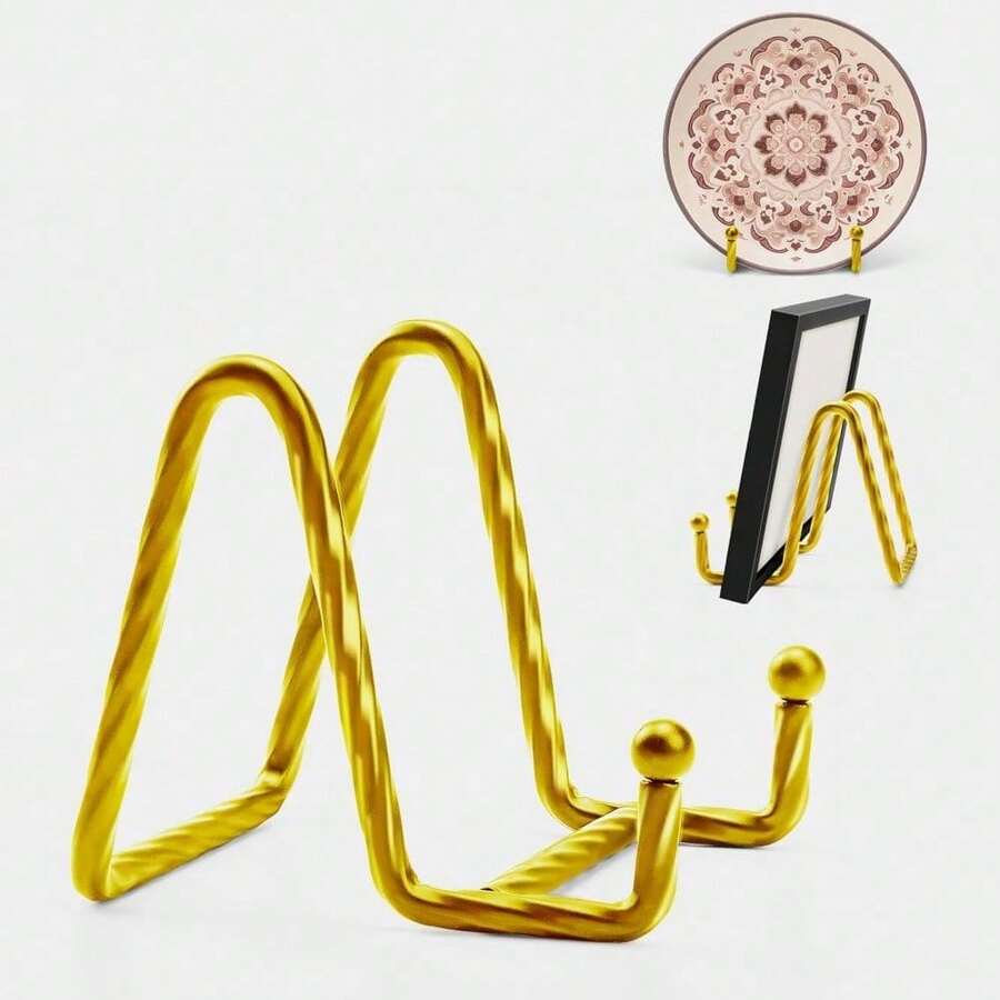 3-Pack Metal Display Stands Set - 3 Inch Adjustable Holder For Plates, Photos & Collectibles, Multi-Purpose Tabletop Decor For Home, Office, Retail Store & Gallery Displays