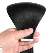 CEXXY #1 Tape In Extensions, 20 Pieces, 100% Real Remy Human Hair, Brazilian Straight Extensions, Skin Weft, Self-Adhesive, Salon-Quality Stick-On For Women - S1 - Xem 4