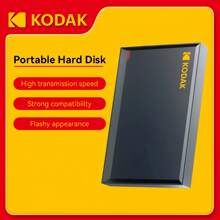 Kodak 1TB tragbare externe Festplatte mit 5 Gbit/s Hochgeschwindigkeit (120 MB/s), 2TB tragbare Festplatte für Spiele, kompatibel mit /PS3/PS2/PS1/Switch