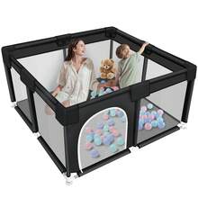 1-Pack Baby Playpen, 50*50 Inch Baby Playground With Soft Breathable Mesh And Non-Slip Base, Baby Playpen Baby Playground For Boys And Girls, Indoor And Outdoor Playground - 黑色 - 查看 1