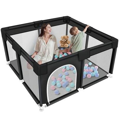 1-Pack Baby Playpen, 50*50 Inch Baby Playground With Soft Breathable Mesh And Non-Slip Base, Baby Playpen Baby Playground For Boys And Girls, Indoor And Outdoor Playground