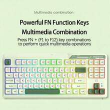 HP Keyboard K120 87-Key Compact Gaming Keyboard Portable Gaming Tool Colorful Breathing Backlight Splash-Proof Design Durable Mechanical Feel Multi-Color Keycaps Creamy Yellow Green