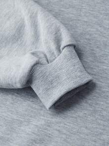 Neues dreiteiliges Set mit Oberteilen für Mädchen in Volltonfarbe, mit überschnittenen Schultern aus Baumwolle, bequeme, übergroße Curve-Größe, lässiger, vielseitiger Hoodie für Frühling und Herbst, Rundhalsausschnitt, lockere Kinderkleidung im Street-College-Stil, Fall für Frühling und Herbst, weiche lange Ärmel, neue Serie