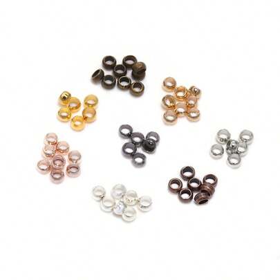 500 件/批铜球压接端珠直径 1.5/2/2.5/3/3.5/4 毫米塞子隔珠适用于 DIY 珠宝制作用品配件