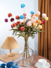 1 件/5 枝秋季蒲公英人造花，布艺仿真花，适用于客厅、餐桌和家居装饰，秋季装饰，秋季 - 橘色 - 查看 4