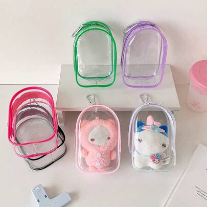 2pcs/Set 10cm Doll Bag Colorful Mini Transparent Zipper Bag Multi Functional Jewelry For Earphones, Keys, Rings, Mini Doll Storage Bag Hanging On Bags Bag, Room Decor, Bags, Makeup Bag, Travel, Make Up Bag, Travel Essentials, Organizer, Storage, Travel Essential, Makeup Organizer, Makeup Bags, Toiletry Bag, Desk Organiser, Makeup Bag, Make Up Pouch, Make Up Bags, Makeup Bag, Travel, Makeup Pouch, Bag, Make Up Pouch, Travel Essentials, Makeup Bags, Travel Essential, Small Makeup Bag,Pouch,Makeup Pouch,Travel Essential