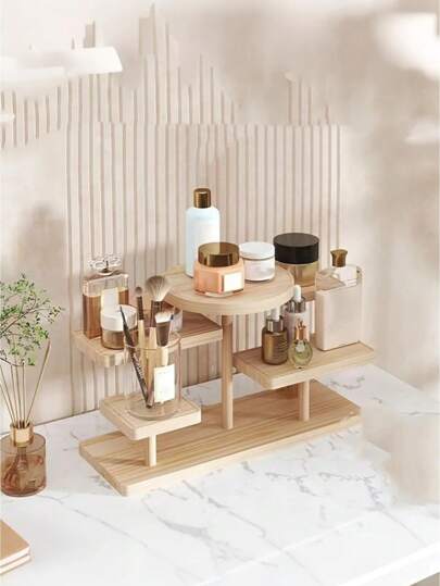 1pc-Multi-Layer Wooden Display Stand, 5 Small Jewelry Display Platforms, Multi-Purpose Desktop Display Stand For Parties, Wooden Multi-Purpose Display Stand, Suitable For Collectibles And Souvenirs, Indoor And Outdoor Decoration,(Some Parts May Be Random), Holiday Necessities, Autumn, Thanksgiving, Halloween, Christmas, Carnival, National Day, Autumn, Independence Day For Women Storage Organizer Travel Essentials Back To School Dormitory Storage Fall Decor