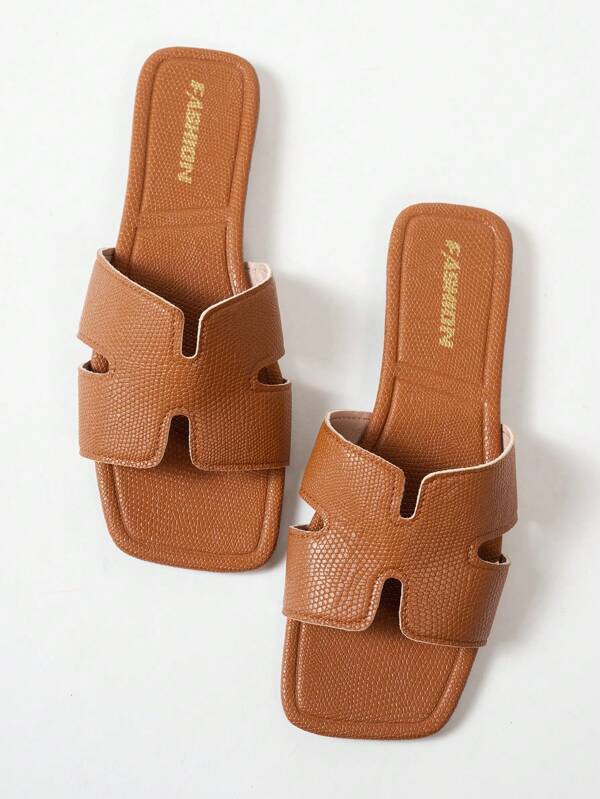 Damen Mode flache quadratische Zehenriemchen Sandalen, vielseitige neue Damen Sommer Lässig Schuhe