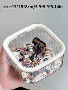 1 Caixa de Armazenamento de Joias Transparente e à Prova de Poeira, Ideal para Organizar Presilhas de Cabelo, Faixas de Cabelo e Elásticos, Organizador de Mesa Empilhável para Gavetas, Banheiro e Maquiagem, Presente Perfeito para Namoradas, Viagens de Verão e Volta às Aulas, Estilo Moderno e Funcional para o Dia a Dia.