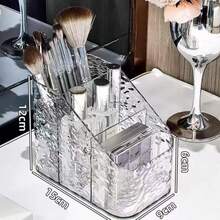Acrylic Organizer With 3 And 4 Compartments For Makeup And Cosmetics Multipurpose - Clear - View 4
