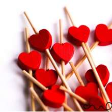 10/50/100 piezas Pinchos de cóctel profesionales de bambú, pinchos de cóctel con corazón rojo, suministros para fiestas de cóctel para el Día de San Valentín, decoraciones de fiesta, suministros de fiesta, decoraciones navideñas, boda, decoración de mesa para el Día de la Madre