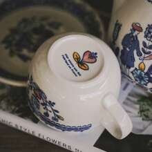 Vintage Ceramic Mug, French Afternoon Tea Cup, Latte Art Cup, Underglaze Painting Ceramic, New Summer Design