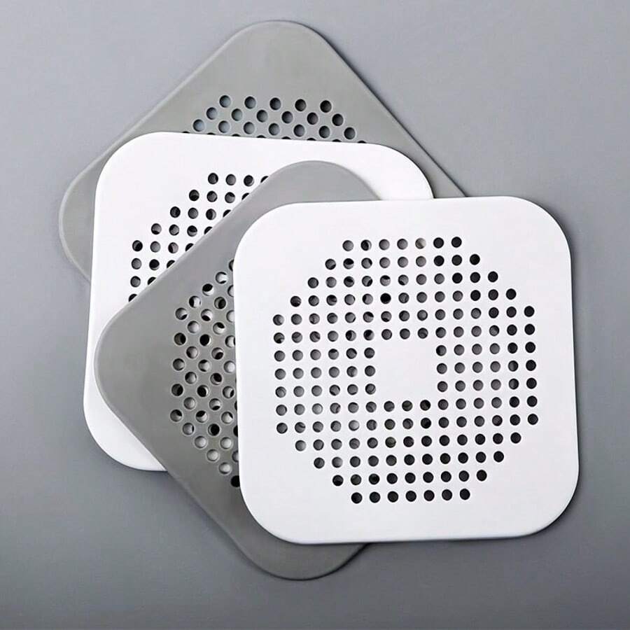 FlexiHome 硅胶过滤器盖，淋浴和厨房水槽防溅排水保护器，柔性毛发收集器，易于清洁的过滤器