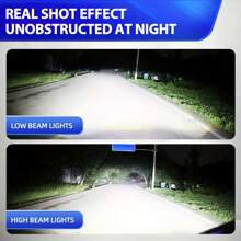 2 件 H4 LED 投影镜头车头灯汽车 LED 车头灯 Canbus 6000K 远/近光灯泡带涡轮风扇 120000LM 220W 适用于汽车/摩托车 12V