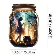 1件梦幻仙境——宛如仙女灯——户外花园装饰梅森罐。采用二维亚克力材质，这款多功能吊坠散发着童话般的魅力。它可用作户外花园、窗户、卧室、客厅和家居装饰的挂饰。 - 彩色 - 查看 13