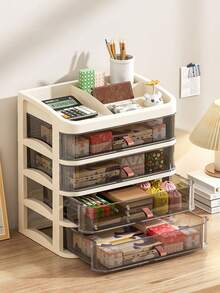 1 szt. Przezroczyste, składane pudełko do przechowywania, minimalistyczna szuflada na biurko, pudełko do przechowywania i eksponowania na biurku, organizer na kosmetyki i biżuterię, pudełko do przechowywania w szufladzie na kosmetyki do łazienki, pudełko do przechowywania artykułów higieny osobistej, uchwyt na małe akcesoria, gumki do włosów, gumki do włosów, biżuterię