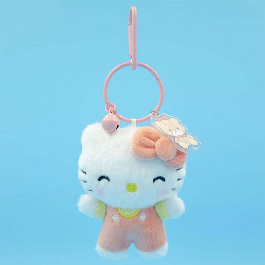 Miniso Llavero con campana de Hello Kitty, de material suave, campana exquisita, diseño portátil, ideal para viajes, se puede usar como un dije para el teléfono, perfecto como regalo para amigos y familiares (1 pieza) - Multicolor - Ver 1