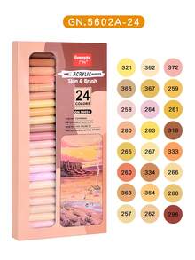 12/24pcs/Set Dual-Head Skin Tone Acrylic Markers - Straight Liquid Ink Markers, Soft Tips And Hard Tips, Vibrant Colors, Stackable, Good For Painting, DIY Graffiti Art Drawing Pen Supplies For Creative Projects