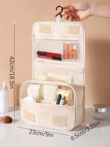 1pc Travel Hanging Toiletry Bag, For Men Women Travel Shaving Bag, Waterproof Makeup Bag, Wash Bag Makeup Organizer, Cosmetic Case For Bathroom Shower