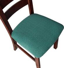 Seat Covers For Dining Room Chair Seat Slipcovers Kitchen Chair Covers (Beige, 4 Pcs) - 青色 - 查看 12