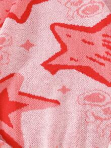 Ladies' Creative Printed Knitted Sweaters, Stylish And Casual Pullovers, Made Of Soft, Comfortable And Warm Fabric, Suitable For Spring, Autumn And Winter.