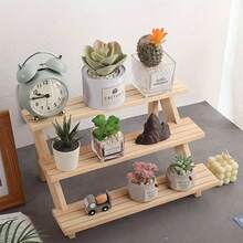 1pc 1-4 Tier Jewelry Display Stand, Wooden Tabletop Storage Organizer Rack For Living Room, Kitchen, Garden, Dorm, Bathroom, Study, Plants, Decorations, Cosmetics