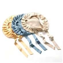 Gorros de Seda Pura para Mujeres, Gorro de Dormir de Diseñador, Gorro de Seda de Morera de 19 Momme, Turbantes de Lujo, Gorro de Noche de Seda Natural - Verde - Ver 5