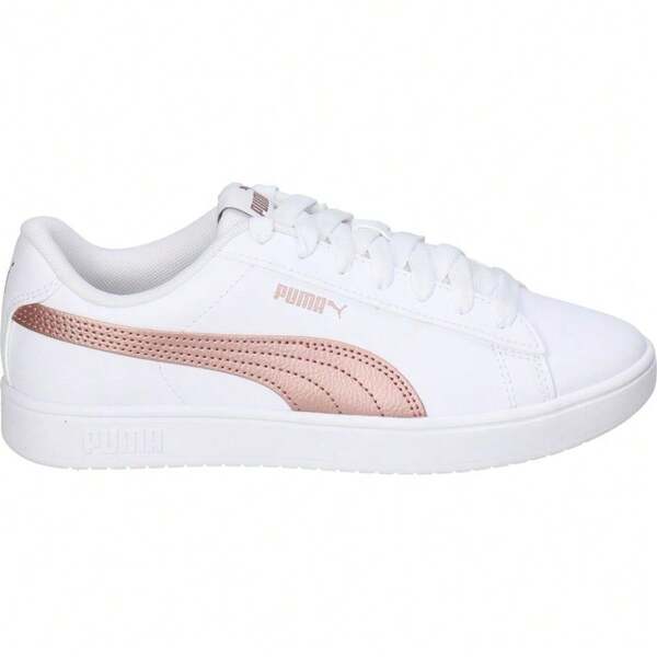  PUMA | Tênis Puma Rickie Classic Feminino – Branco com Detalhes Rosa – Tênis com Cadarço – Estilo Casual – Confortável e Versátil – Fácil de Combinar – Modelo 394252-04