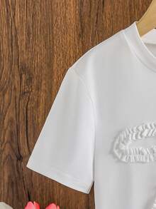 Left Mama Girls Elegant Bowknot Short Sleeve T-Shirt And Midi Skirt Set, Lightweight & Versatile For Daily Wear, Summer - Yellow - View 5