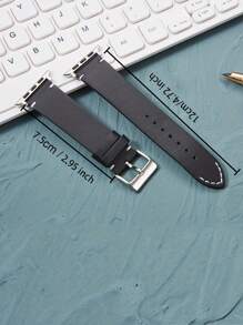 1 Piece Men's And Women's Business Leather Smart Watch Strap, Suitable For Apple Watch Ultra/Se/10/9/8/7/6/5/4/3/2/1 Series, Vintage Leather Slim Band Design, Applicable Size 38/40/41/42/44/45/46/49 Mm