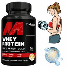 Whey Protein Supplement - Whey Protein Concentrate Nutritional Supplement For Men And Women - 120 Capsules - 1 Bottle - View 1