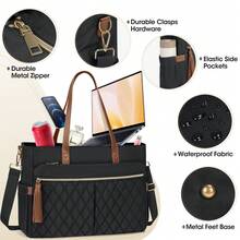 NEWHEY Laptop Bag For Women 15.6Inch Teacher Tote Bag Work Bags For Women Nurse Bag Professional Laptop Tote Computer Messenger Laptop Briefcase Large Handbag For Office College Nursing - Multicolor - View 9