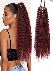 Elegant Curly Synthetic Ponytail, Wrap Around Ponytail Extensions, Deep Curly Rope Hair Accessory, 20 Inch Long Afro Ponytail, 1 Bunch Ladies Coiffure Ponytail