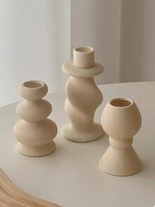 北欧ins复古素色陶瓷造型烛台香薰蜡烛架欧式餐桌浪漫氛围树脂摆件 - 彩色 - 查看 7