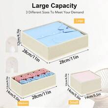 12pcs/6pcs/1pc Baby Room Storage Basket, Foldable Clothes Storage Box, Wardrobe Drawer Type Clothing Storage Box, Underwear Organizer Box For Baby Socks, Bibs, Underwear, Socks, Bras - Multicolor - View 4