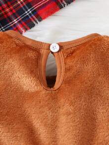 فستان طويل الأكمام سميك مبطن بالحرارة لطيف للبنات الصغار، شتوي قطعة واحدة