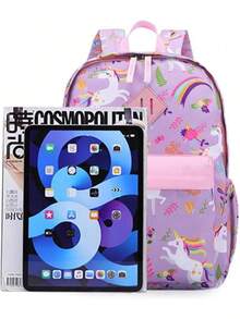 Polaris Preschool Backpack Kindergarten Little Kids Toddler Elementary School Backpacks For Boys And Girls With Chest Strap(Purple Unicorn) - 紫色獨角獸 - 查看 9