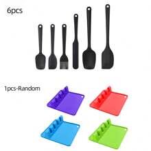 6pcs Silicone Baking Set - Silicone Spatula, Silicone T-Shaped Spatula, Silicone Basting Brush. Versatile Heat-Resistant Baking Set - Multicolor - View 21
