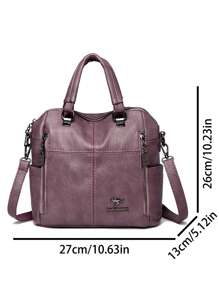 Bolsa de Ombro Transversal de Couro Macio de Grande Capacidade para Mulheres, Bolsa Feminina da Moda, Mochila de Couro Macio Multifuncional