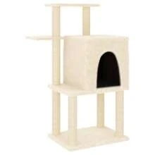 Tiragraffi per gatti Larryhot con tiragraffi in sisal, crema, 97 cm, un regalo ideale per gli animali domestici - Cachi - Visualizzare 2