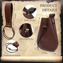 Womens Corset Belt Pouch Waist Bag Fanny Pack Phone Holder Coin Purse Skirt Hikes Loop Hook Medieval Renaissance Costume Sets - A - View 5