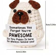 1个火烈鸟咖啡杯蜜蜂哈巴狗浣熊猫头鹰太阳羊手工编织毛绒玩偶挂饰，充满正能量，可以作为小礼物送给亲朋好友。可爱的针织玩具挂饰非常适合摆放在家中的客厅和书桌上，作为生日礼物和房间装饰。可爱的玩偶礼物设计和鼓励的话语，温暖又甜蜜！这些可爱的玩偶将永远是你的朋友，它们会让你感到轻松快乐！ - 彩色 - 查看 15