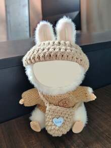 拉布布衣服，拉布布适用衣服，娃娃衣服（无娃娃）17厘米娃娃适用衣服，17厘米娃娃手工钩针3件套，娃娃衣服，高档娃娃服装及配饰，时尚娃娃衣服 - 彩色 - 查看 17