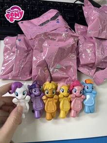 MY LITTLE PONY 1/2/3/4/6/12 Stück Party Puppe 3D Dekorations Armband Blind Box kleine Statue Dekoration zufälliger Handydekor, 6 Farben zufällig, Überraschungsgeschenk Party Geschenk, süßer Anime-Stil, Heimdekoration geeignet für Partygeschenke, Zuhause, Partyzubehör, Geschenke