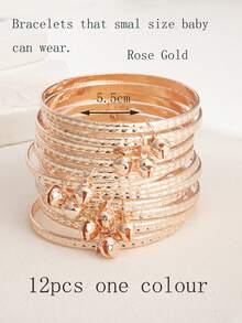 12pcs Girls & Teens Jingle Bell Bracelets, Suitable For Daily Wear - one-size - View 19