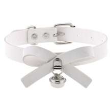 1 pezzo Collana girocollo in pelle PU con ciondolo a campana e fiocco, stile estetico soft girl, sexy
