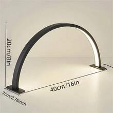 1 lâmpada em arco com controle de brilho e temperatura de cor ajustável, alimentada por USB, baixa alergia, em formato de crescente, ideal para manicure, extensão de cílios, tatuagem e cuidados com unhas nude, salão de beleza, extensão de cílios e iluminação para exposição de artesanato, design moderno, ideal para presentes de feriado e aniversário